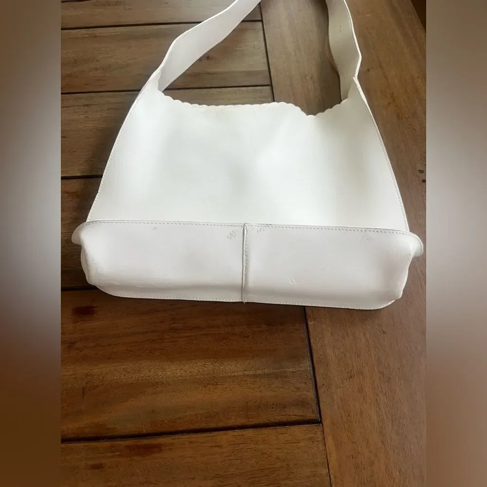 FURLA vintage White Shoulder Storage Bag; pre-loved condition